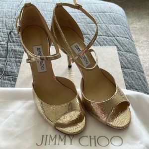 COPY - Jimmy choo emsy 85 light gold heels shoes size 39.5